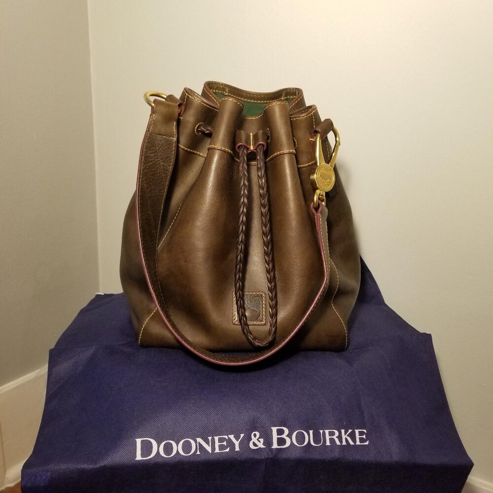 Dooney & Bourke Florentine Medium "Hattie" Drawstring Bag in Fern